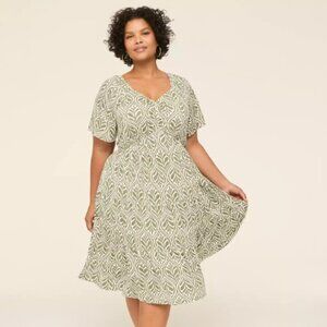 Lane Bryant Sweetheart-Neck Shirred-Bodice Midi Dress
